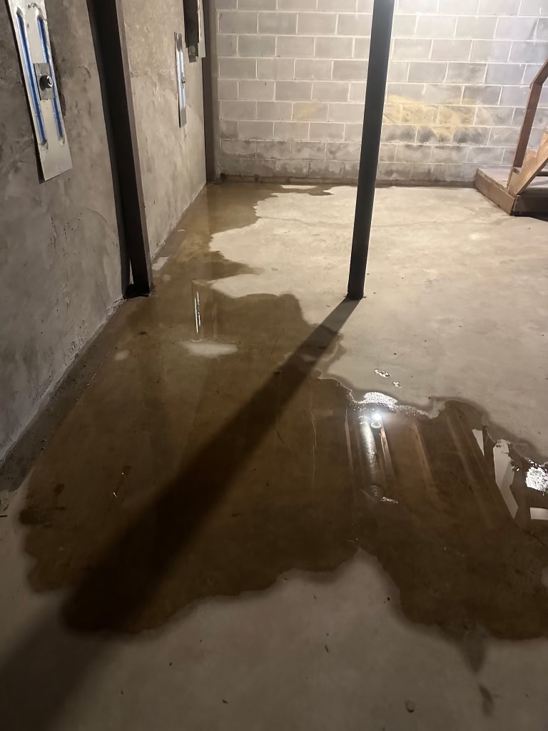 Basement water intrusion at wall joint